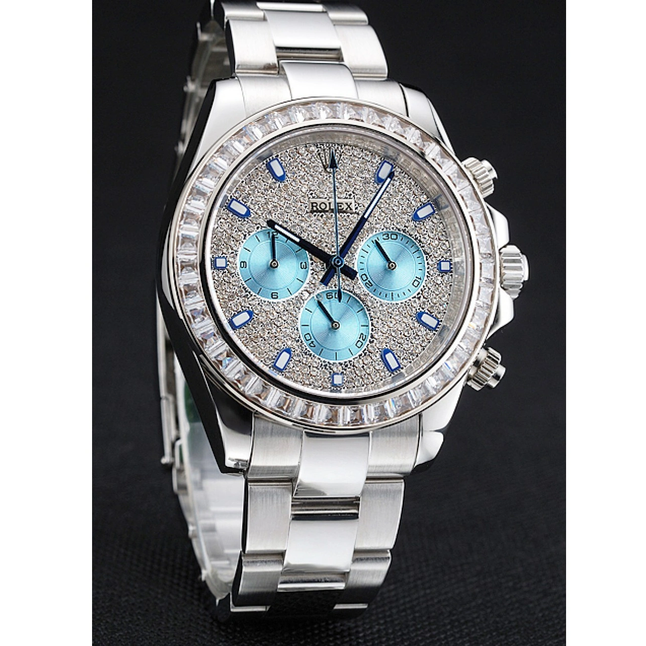 Best AAA Replica Sites Case Steel Stainless 1454251 Bracelet Dial And Cosmograph Diamond Rolex Daytona 1024